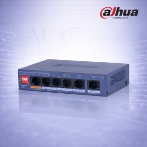 6-портов суич с 2 Gigabit uplink порта, 60W мощност, VLAN и AI watchdog Dahua CS4006-4ET2GT-60