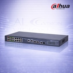 18-портов ePoE суич с 16 PoE порта, 2 Gigabit uplink, 2 SFP, 240W мощност и до 800м обхват Dahua LR2218-16ET-240