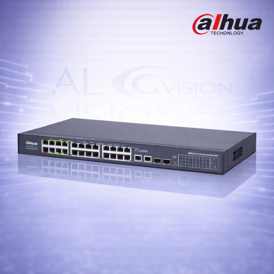 26-портов ePoE суич с 24 PoE порта, 2 Gigabit uplink, 2 SFP, 360W мощност и до 800м обхват Dahua LR2226-24ET-360
