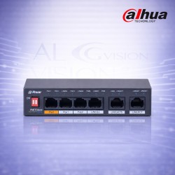 6-портов суич с 4 Gigabit PoE порта, 2 uplink порта, 60W мощност, PoE watchdog и Hi-PoE Dahua PFS3006-4GT-60-V2
