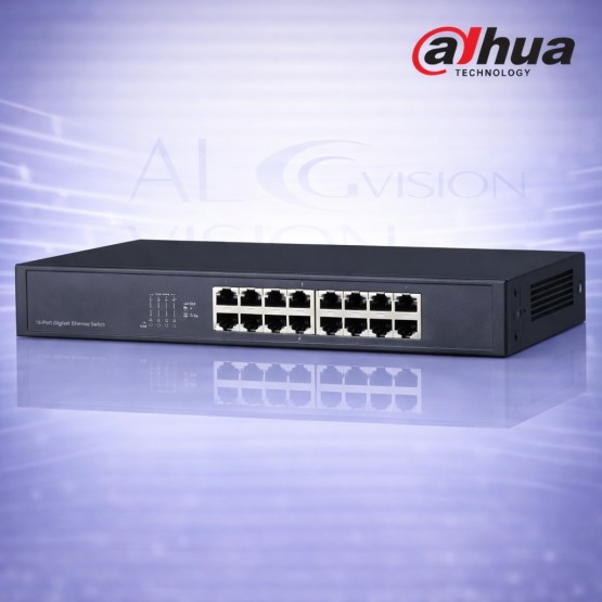 16-портов Gigabit суич без PoE, plug & play, метален корпус Dahua PFS3016-16GT