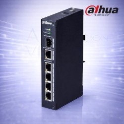 6-портов суич с 4 Fast Ethernet порта, 1 Gigabit uplink, 1 SFP, индустриален дизайн Dahua PFS3106-4T