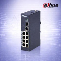 10-портов суич с 1 Gigabit uplink и 1 SFP порт, индустриален дизайн и 13.6Gbps капацитет Dahua PFS3110-8T
