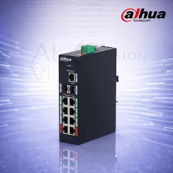 11-портов суич с 8 Gigabit PoE порта, 1 Gigabit uplink, 2 SFP, 120W мощност, Long Range и AI watchdog Dahua PFS3211-8GT-120-V2