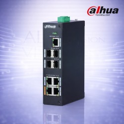 9-портов индустриален суич с 4 Gigabit PoE порта, 1 uplink, 4 SFP, 96W мощност, Long Range и AI watchdog Dahua PFS3409-4GT-96-V2