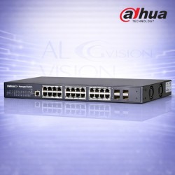 24-портов Gigabit суич с 4 SFP uplink порта, Layer 2+ управление, VLAN и QoS Dahua PFS5424-24T