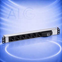 FORMRACK F082PR6SA – 19" 1U Разклонител с 6 Шуко Контакта, Ключ и Защита от Пренапрежение