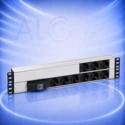 FORMRACK F082PR9SA – 19" 1U Разклонител с 9 Шуко Контакта, Ключ и Автоматичен Предпазител