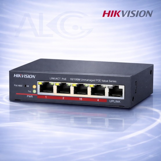 5 портов Hikvision PoE суич DS-3E0105P-E/M(C) с 4 PoE порта 