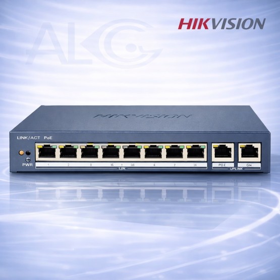 10 портов Hikvision PoE суич DS-3E0310P-E/M(B) с 8 PoE порта и Gigabit uplink