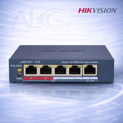 5 портов Hikvision PoE суич DS-3E1105P-EI/M V2 с 4 PoE порта, Smart функции и 300m обхват