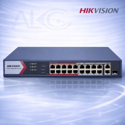 18 портов Hikvision PoE суич DS-3E1318P-EI/M с 16 PoE порта, Smart функции и Gigabit uplink