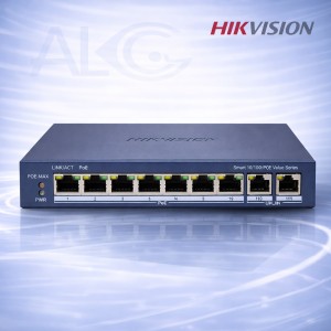 10 портов Hikvision PoE суич DS-3E1510P-EI V2 с 8 PoE порта, Gigabit и Smart функции