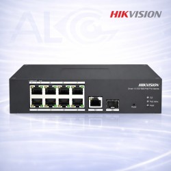 10 портов Hikvision индустриален PoE суич DS-3T1310P-SI/HS с 8 PoE порта и Gigabit uplink