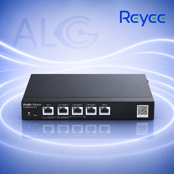 Ruijie Reyee RG-EG305GH-P-E – 5-Портов Gigabit PoE VPN Рутер с 1.5 Gbps Производителност и Cloud Управление