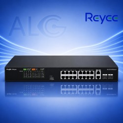 Ruijie Reyee RG-ES118FGS-LP – 18-Портов PoE Суич с 16 PoE+ Порта, Gigabit Uplink и SFP Combo Портове