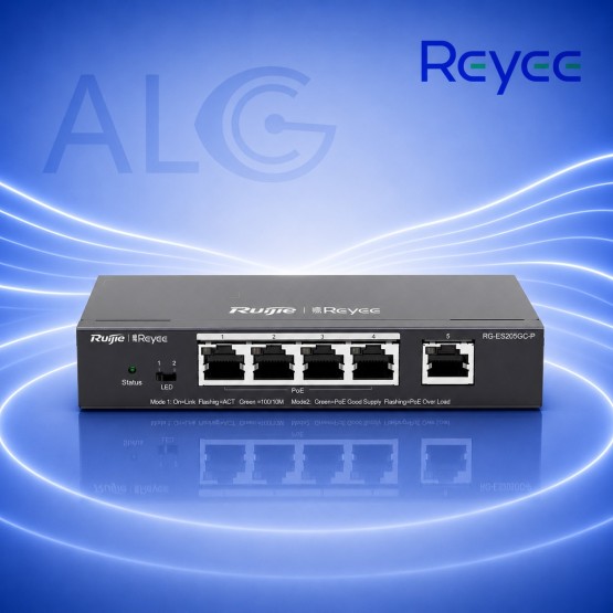 Ruijie Reyee RG-ES205GC-P – 5-Портов Smart Cloud Managed Gigabit PoE Суич с 4 PoE+ Порта