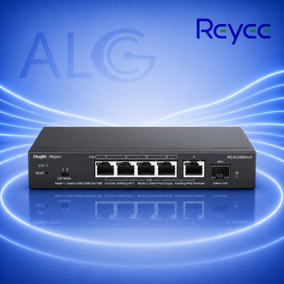 Ruijie Reyee RG-ES206MG-P – 6-Портов 2.5G Cloud Managed PoE Суич с 10G SFP+ Uplink