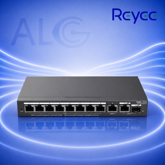 Ruijie Reyee RG-ES210GS-P – 10-Портов Smart Cloud Managed Gigabit PoE Суич с 8 PoE+ Порта и SFP Combo Port