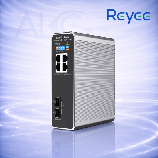Ruijie Reyee RG-NIS2100-4GT2SFP-HP – Индустриален Layer 2 Cloud Managed PoE Суич с 4 Gigabit PoE Порта и 2 SFP Uplink Порта
