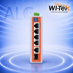 WI-TEK WI-PS206GF-I V2 – Индустриален PoE Суич с 4 PoE Порта, Gigabit Uplink, SFP Слот и 90W Hi-PoE