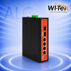 WI-TEK WI-PS306GF-I V2 – Индустриален Gigabit PoE Суич с 4 PoE Порта, 2 SFP Слота, 180W PoE Бюджет и -40°C~80°C