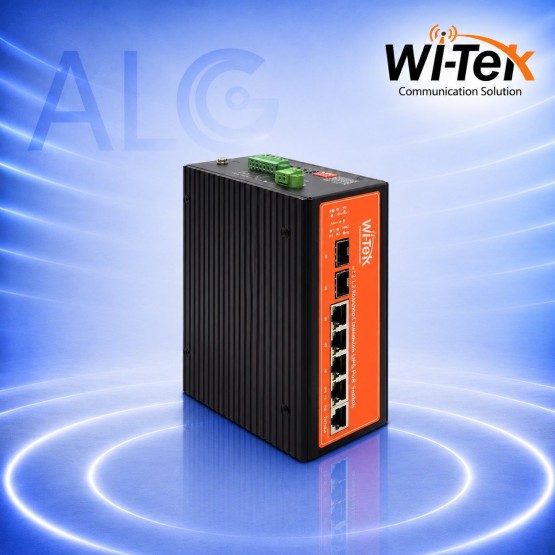 WI-TEK WI-PMS306GF-UPS-I – Индустриален Solar PoE Switch с UPS, 4 Gigabit PoE Порта, 2 SFP Слота и MPPT Контролер