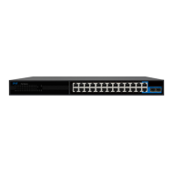 28 Портов AI PoE Суич, 24 Порта PoE, 2 Порта Gigabit Uplink и 2 Портa SFP TVT