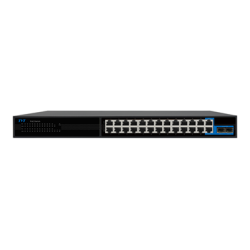 28 Портов AI PoE Суич, 24 Порта PoE, 2 Порта Gigabit Uplink и 2 Портa SFP TVT