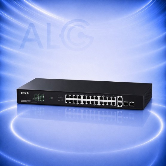 Tenda TEG1128P-24-410W PoE Суич 24 Gigabit PoE Порта, 2 RJ45, 2 SFP, 410W