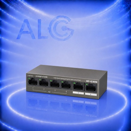 IP-COM G2206P-4-63W Cloud Managed Gigabit PoE Суич 4 PoE Порта, 2 Uplink, 58W