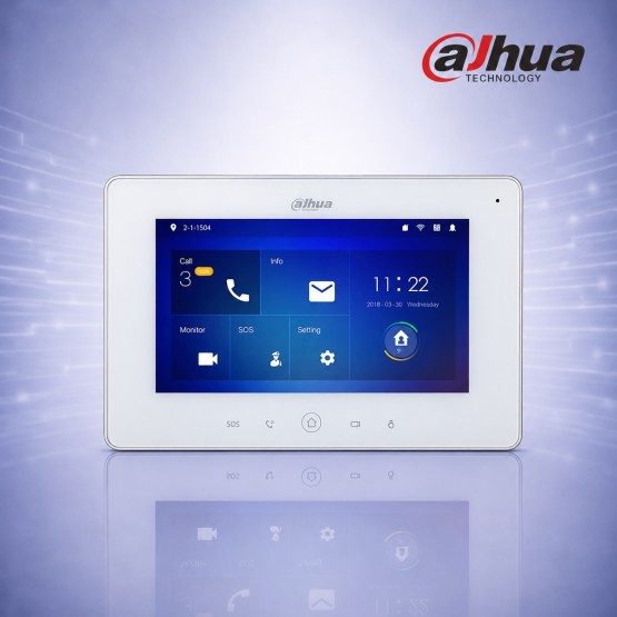 Dahua VTH5221DW-C-S1 7" WiFi IP Домофонен Монитор Touch Screen PoE Бял