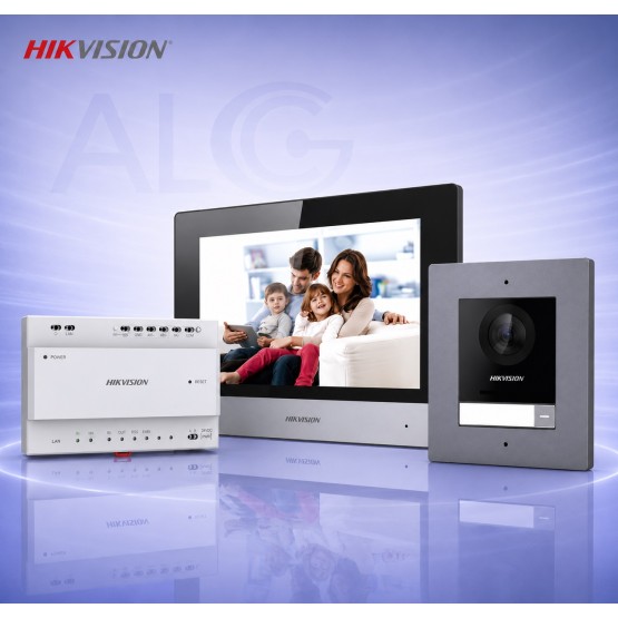 2-Wire IP видеодомофонен комплект с 7" Wi-Fi монитор и 2MP Fish-Eye камера HIKVISION DS-KIS702Y