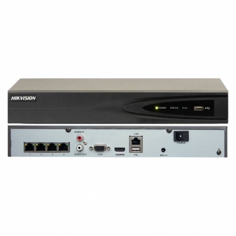 DS-7604NI-K1/4P(C) 4 Канален PoE NVR 8MP/4K Мрежов Рекордер Hikvision