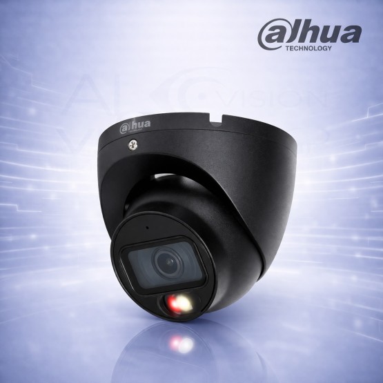 6MP Dome IP камера с Smart Dual Light, AI детекция, вграден микрофон и нощно виждане 30м Dahua IPC-HDW1639T-A-IL-0280B-S6-BLACK