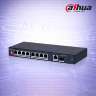 10-портов суич с 8 PoE порта, 1 Gigabit uplink, 1 SFP, 96W мощност, Hi-PoE и PoE watchdog Dahua PFS3110-8ET1GT1GF-96