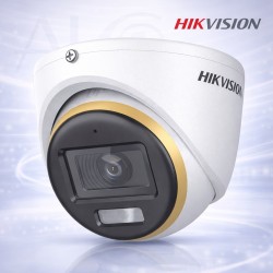 2MP Turbo HD Куполна Камера с Smart-Hybrid Light 20m Hikvision DS-2CE70DF3T-LMFS
