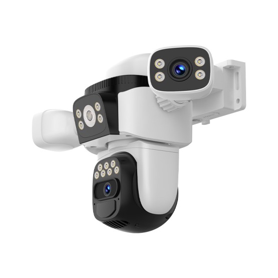 4G Безжична Управляема IP Камера със Соларен Панел 3Mp, 3 Обектива