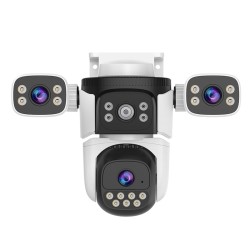 WiFi Безжична Управляема IP Камера 3Mp, Три Обектива, Dual Light