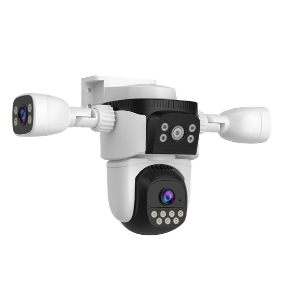 WiFi Безжична Управляема IP Камера 3Mp, Три Обектива, Dual Light