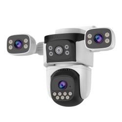 WiFi Безжична Управляема IP Камера 3Mp, Три Обектива, Dual Light