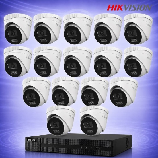 4MP IP 16 Куполни камери с NVR Комплект за видеонаблюдение HIKVISION HiLook