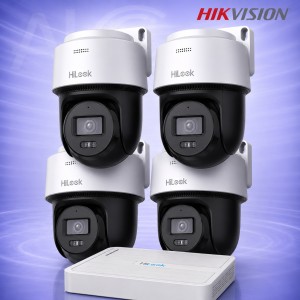 4MP PTZ IP 4 Камери с PoE NVR Комплект за видеонаблюдение HIKVISION HiLook