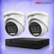 2MP ColorVu HD 2 Куполни Камери с DVR Комплект за видеонаблюдение HIKVISION HiLook