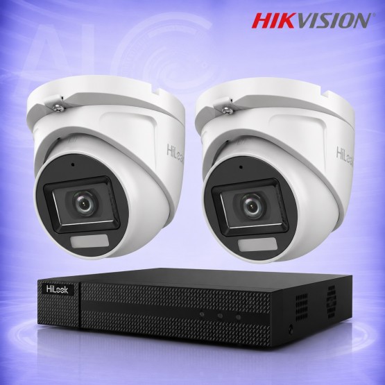 2MP ColorVu HD 2 Куполни Камери с DVR Комплект за видеонаблюдение HIKVISION HiLook
