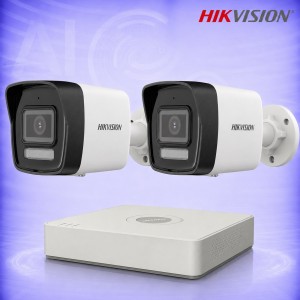 2MP IP 2 Булет Камери с PoE NVR Комплект за видеонаблюдение HIKVISION