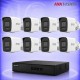 4MP IP 8 Булет Камери с PoE NVR Комплект за видеонаблюдение HIKVISION
