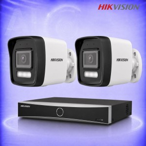 4MP IP 2 Булет Камери с AcuSense PoE NVR Комплект за видеонаблюдение HIKVISION