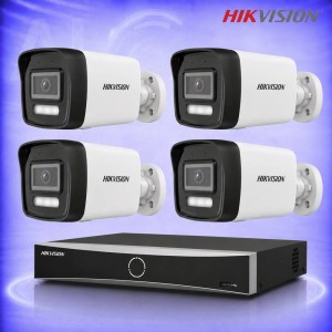 4MP IP 4 Булет Камери с AcuSense PoE NVR Комплект за видеонаблюдение HIKVISION