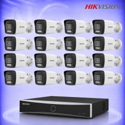 4MP IP 16 Булет Камери със Smart Hybrid Light NVR Комплект за видеонаблюдение HIKVISION